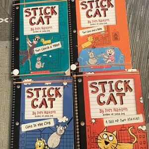 Lot of 4 Cat Stick Books for Kids--Homeschool Reading